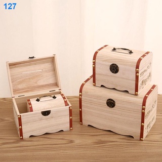 2021✎♈Con heo đất bằng gỗ có khóa