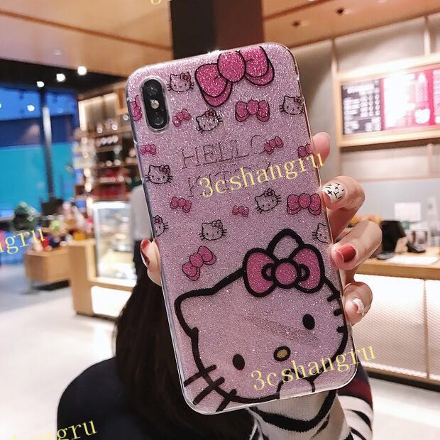 Ốp Điện Thoại Hình Hello Kitty Lấp Lánh Cho Iphone 11 Pro Xs Max Xr Ix I8 I7 6s 7plus I8P