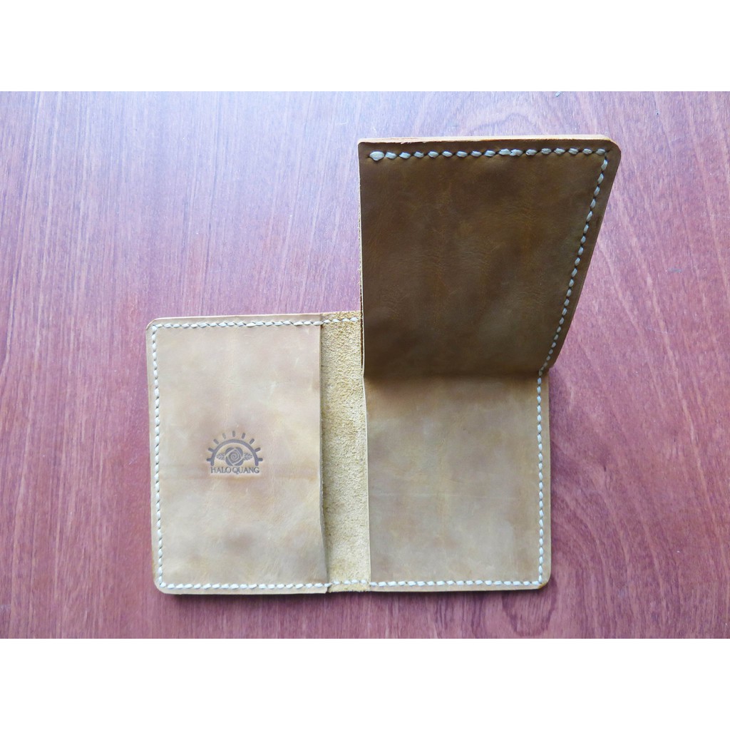 Ví Đứng Nam " Trâu Sắt " Da Bò Sáp, Thủ Công Hoàn Toàn. Handmade Wax Cowhide Leather Men Wallet