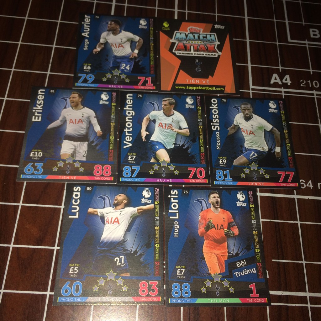 Bộ sưu tập thẻ Match Attax Big Six Ngoại hạng Anh kích thước POCA Việt Nam