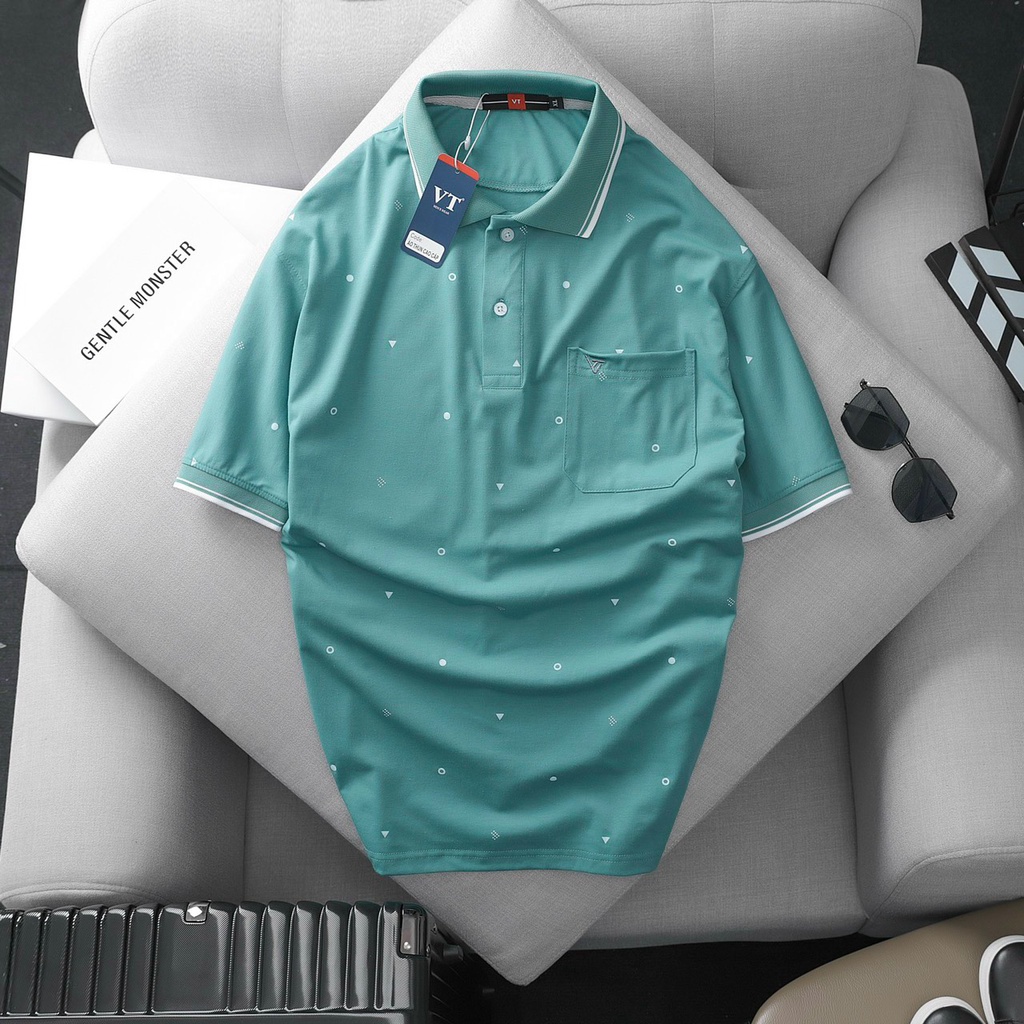 Combo 3 Áo Polo Nam Trung Niên Họa Tiết Thưa Có Cổ Chất Liệu Cotton Thấm Hút Mồ Hôi - Việt Trinh