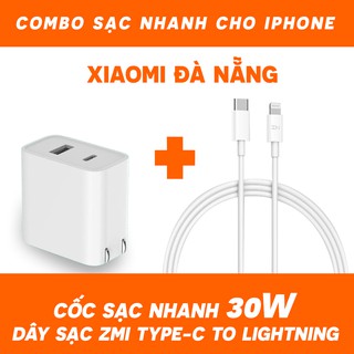 Combo Cốc Sạc Nhanh 30W Type-C + Dây sạc ZMI Type-C to Lightning