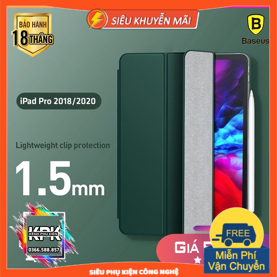 Bao da từ tính Baseus Simplism mỏng 0.15mm iPad Pro 11,12.9 inch 2018 2020 tự hút lưng , không ôm viền  (Smart Case)