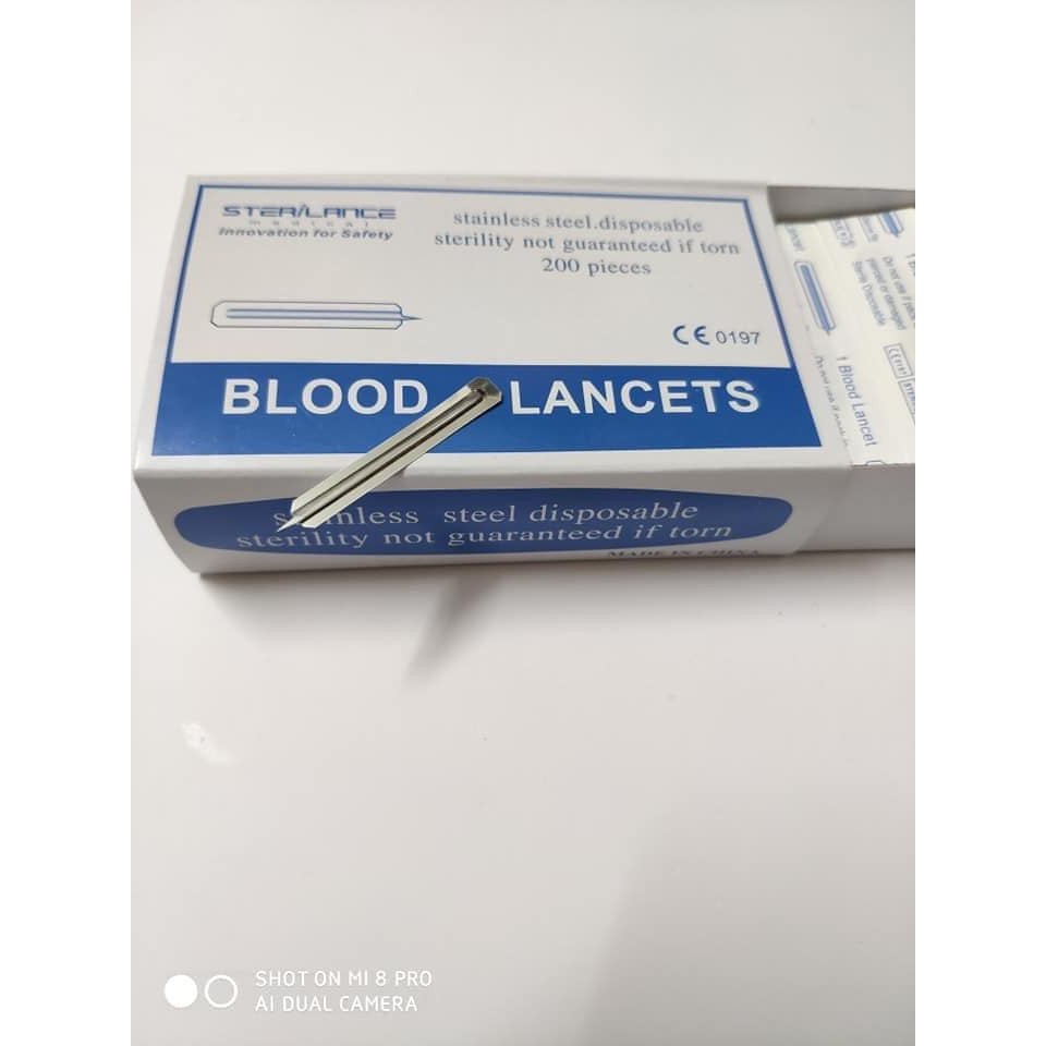 Kim Chích Mụn, Máu Blood Lancet - Kim nặn mụn y tế hộp 200 chiếc