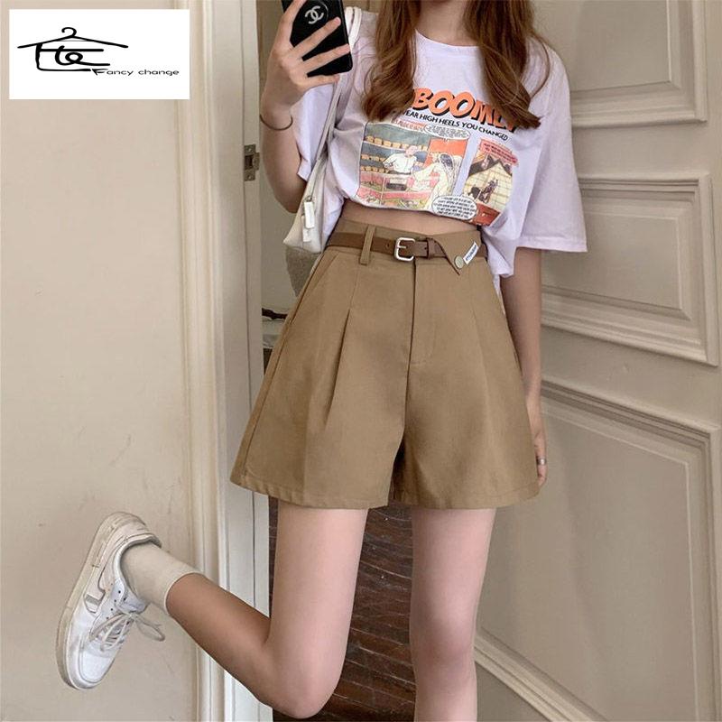 Quần Short Ống Rộng Lưng Cao Phong Cách Hàn Quốc Thời Trang Mùa Hè Hàng Mới Dành Cho Nữ 2022