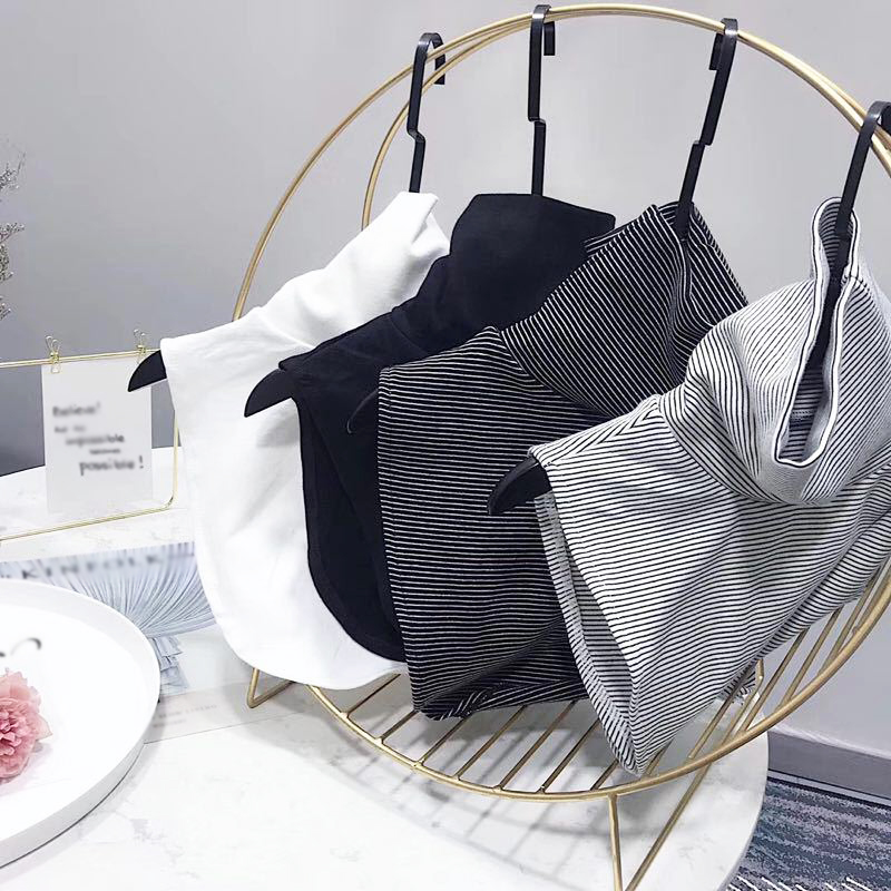 Cổ áo giả dệt kim màu trơn phối bèo tháo rời linh hoạt cho nữ