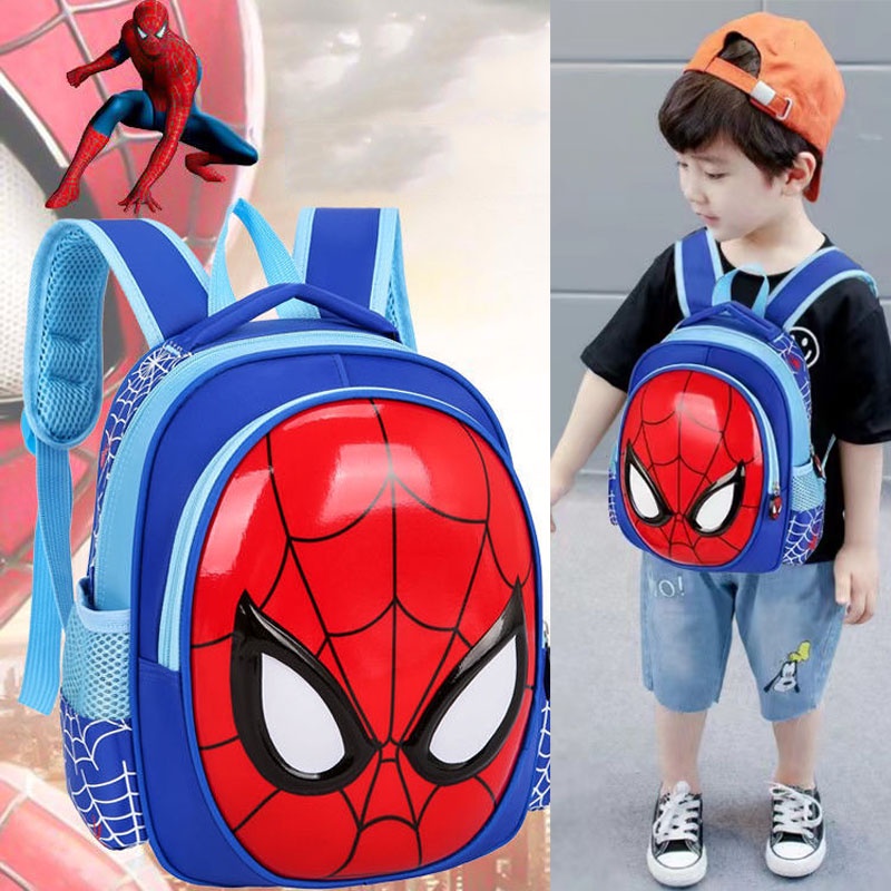 SUGE Ba Lô Đi Học In Họa Tiết Hoạt Hình Spiderman 3D Cho Bé Trai Mẫu Giáo
