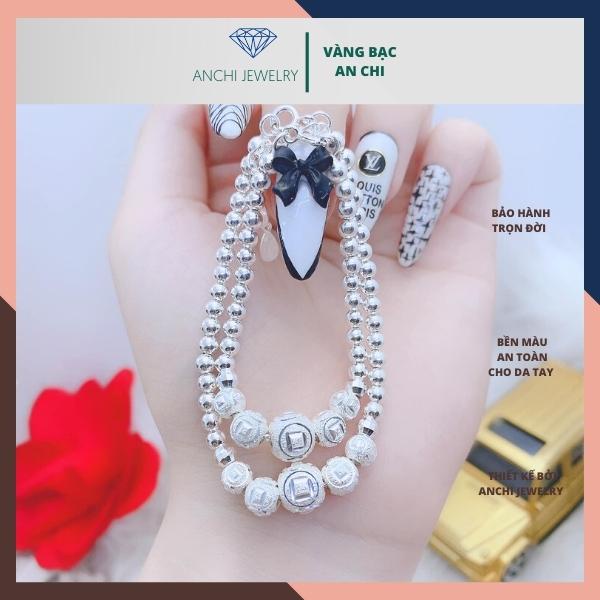 Lắc tay bi bạc cho mẹ và bé, chuẩn bạc ta sáng đẹp không đen xỉn, Anchi Jewelry