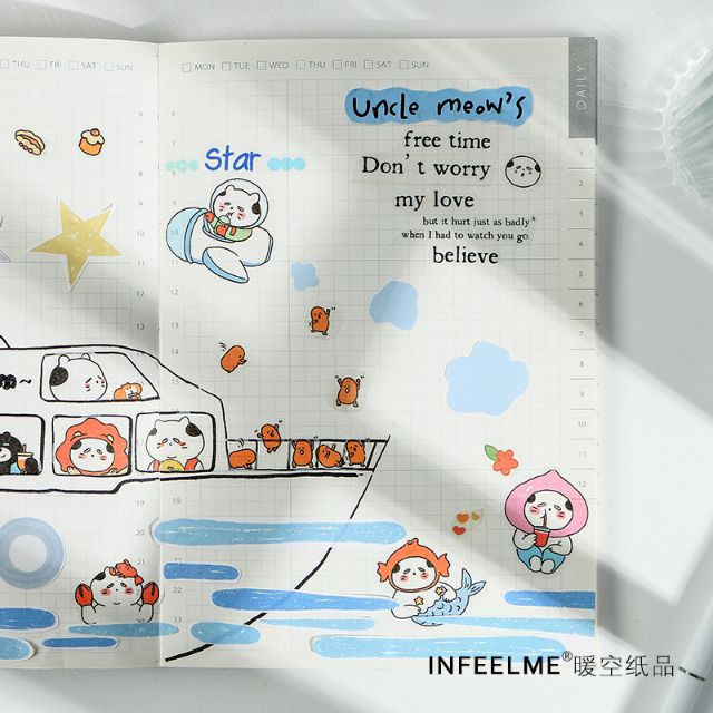 Tập hình dán sticker tiệm trà của bác mèo