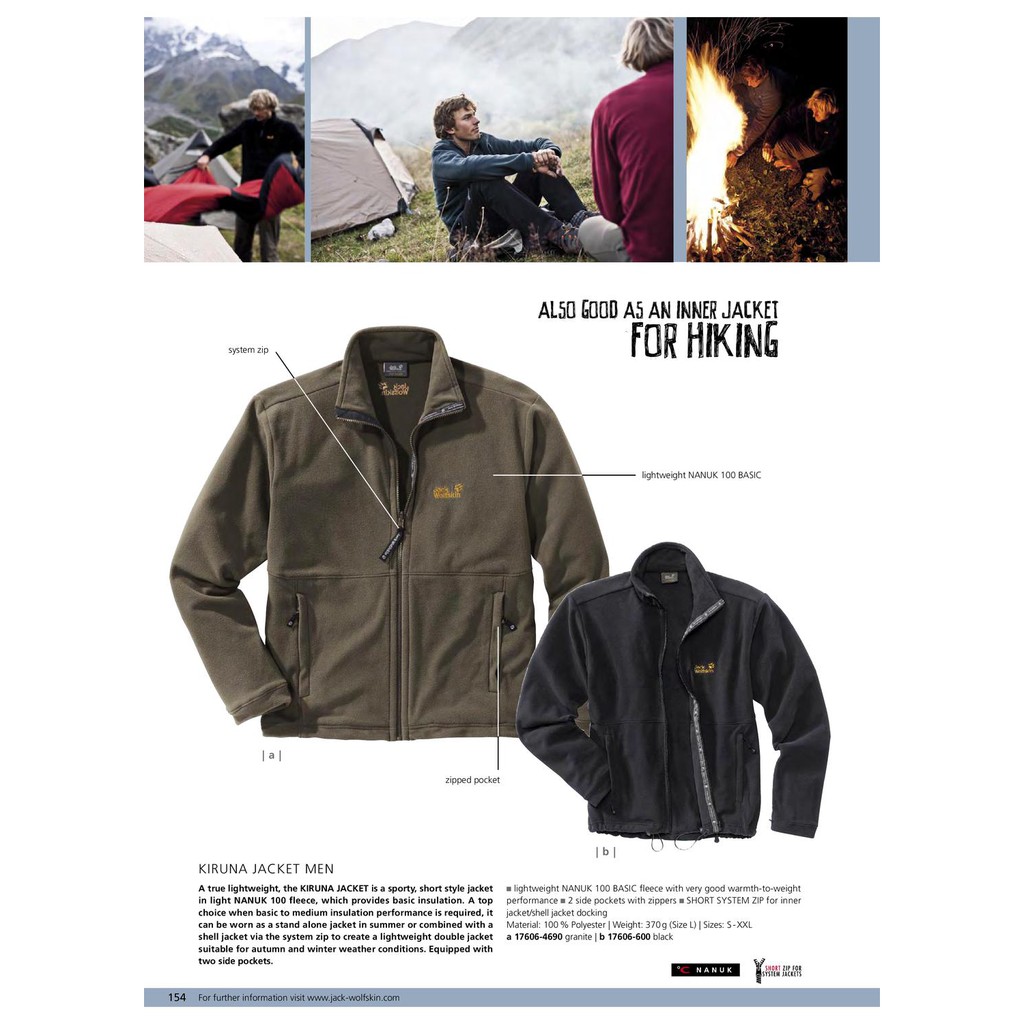 Áo nỉ Nanuk Jack Wolfskin 17606 Men’s Kiruna Fleece Jacket size S, M