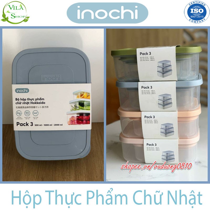 [ 12 Phân Loại] Hộp Thực Phẩm, Hộp Nhựa Chữ Nhật Cao Cấp Inochi - Nhựa Việt Nhật Để Tủ Lạnh Bảo Quản Giữ Nhiệt