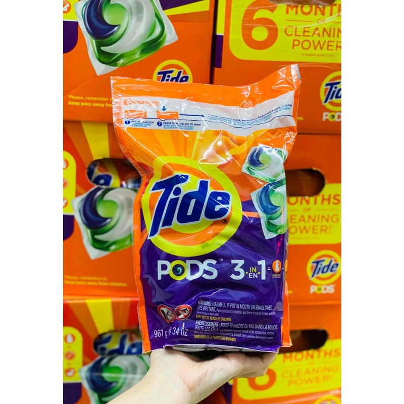 VIÊN GIẶT XẢ TIDE PODS LAUNDRY DETERGENT 3IN1 BỊCH 42 VIÊN CHÍNH HÃNG - 9142