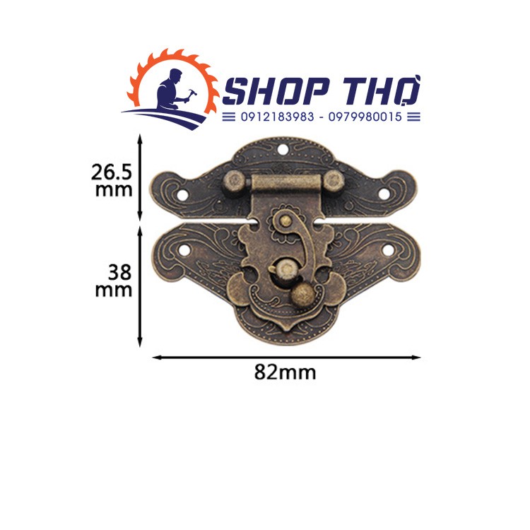 Bộ khóa hộp giả cổ A099 lắp hộp gỗ