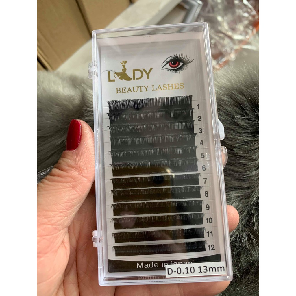 Mi Khay Lady Độ Cong D,C Độ Dày 0.15 Volumn Classic Tạo Fan Nối Mi Đủ Các Chiều Dài - Lẻ 1 Khay