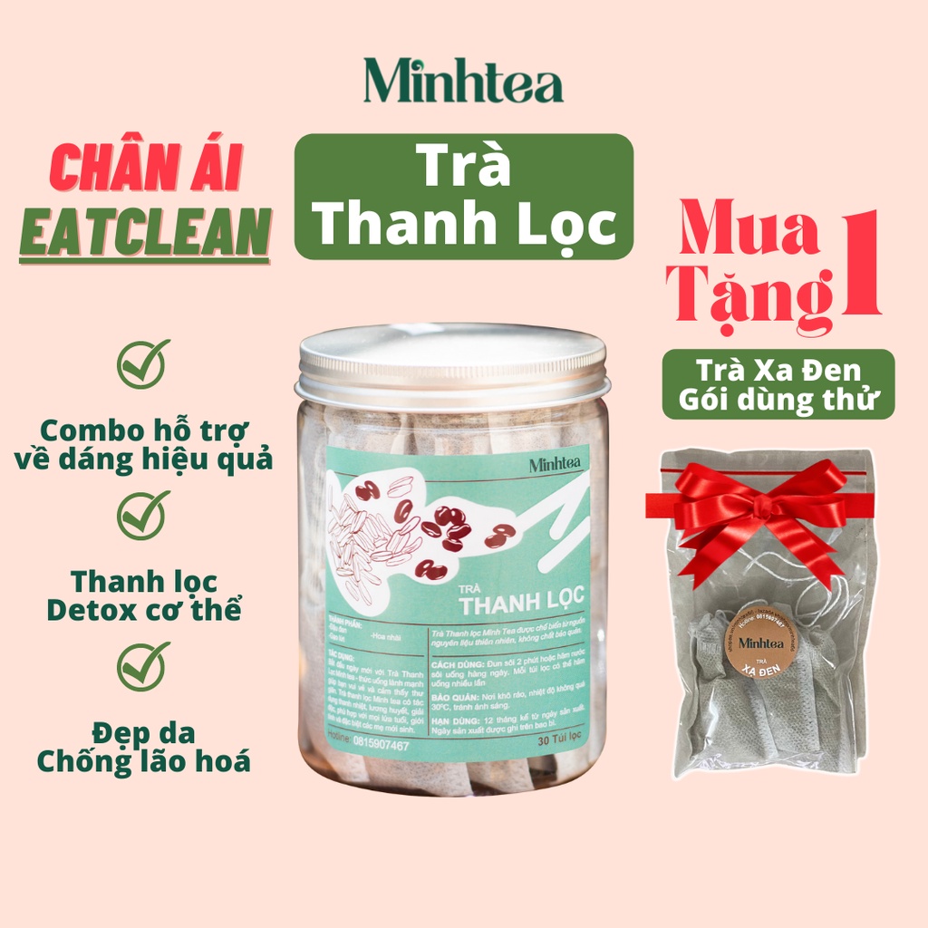 Trà Gạo Lứt Đỗ Đen Hoa Nhài Xạ Đen Detox Thanh Lọc Minhtea detox sảng khoái ngủ ngon tốt cho sức khoẻ