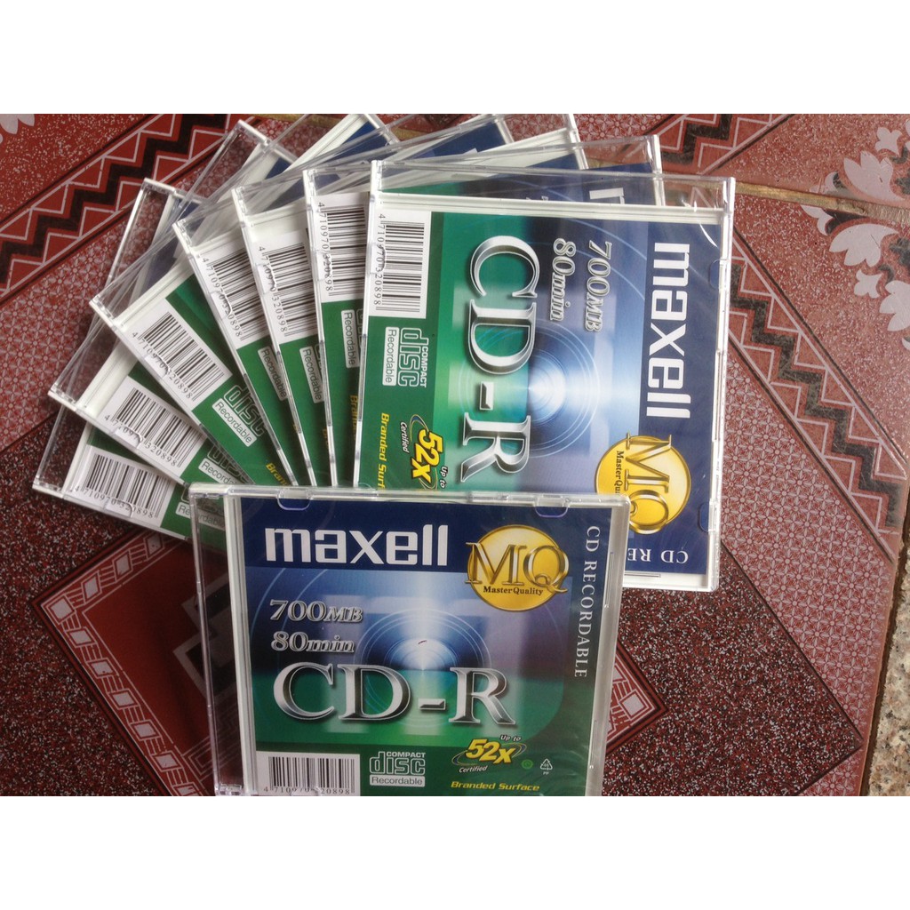 Combo 5 đĩa CD Maxell có hộp đựng nhựa