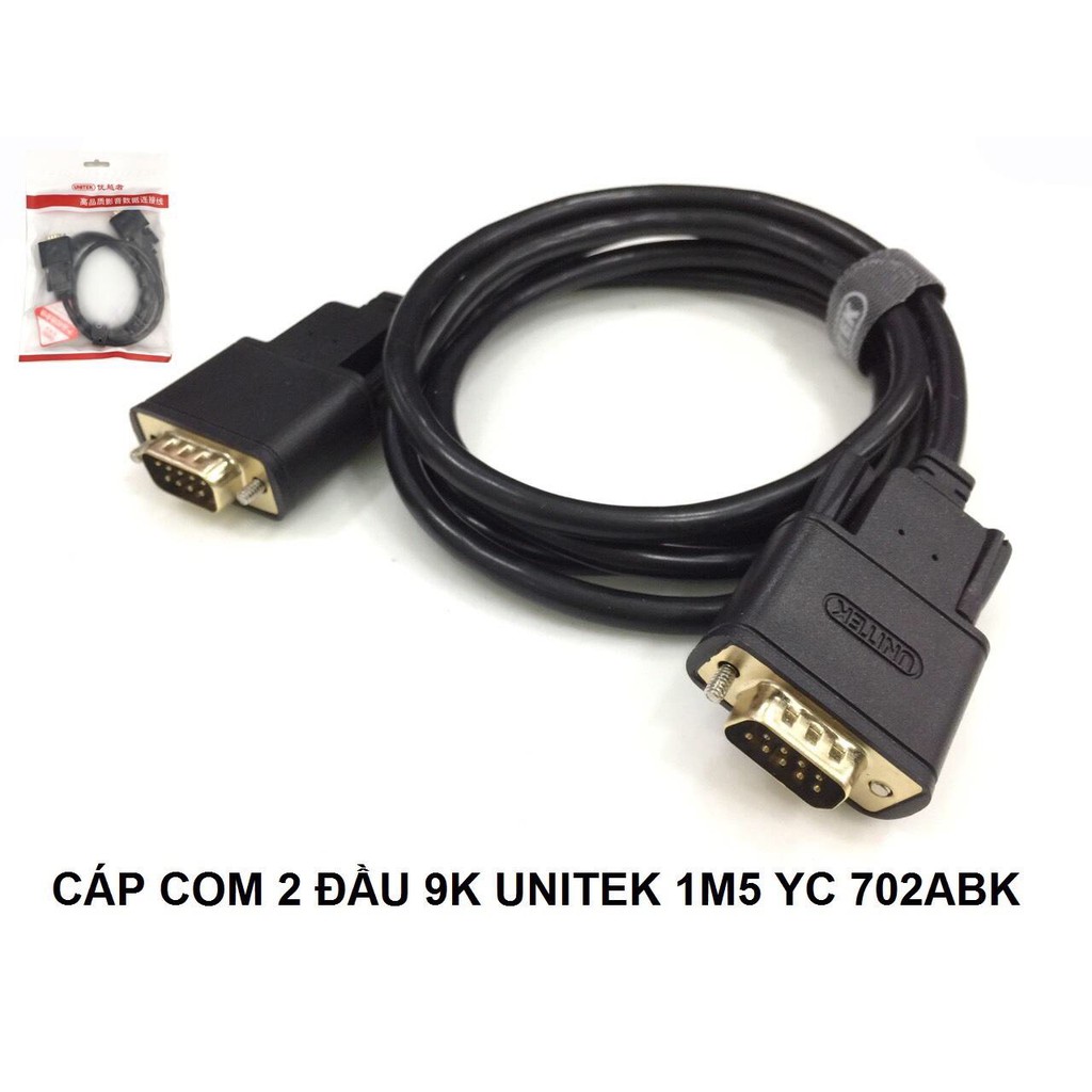 Cáp com 9 chân RS 232 2 đầu đúc Unitek 1.5m YC 702ABK , YC 704ABK