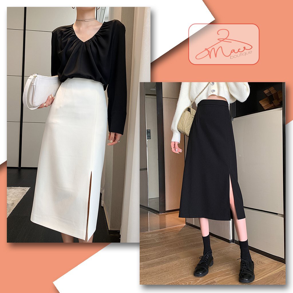 [bán lỗ lấy sao]chân váy dài ulzzang phong cách Hàn Quốc, chân váy chữ a dài xẻ tà | BigBuy360 - bigbuy360.vn