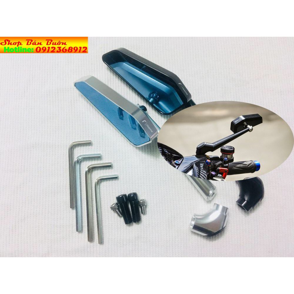 Gương kính chiếu hậu rizoma 744 chân gương xéo có zon