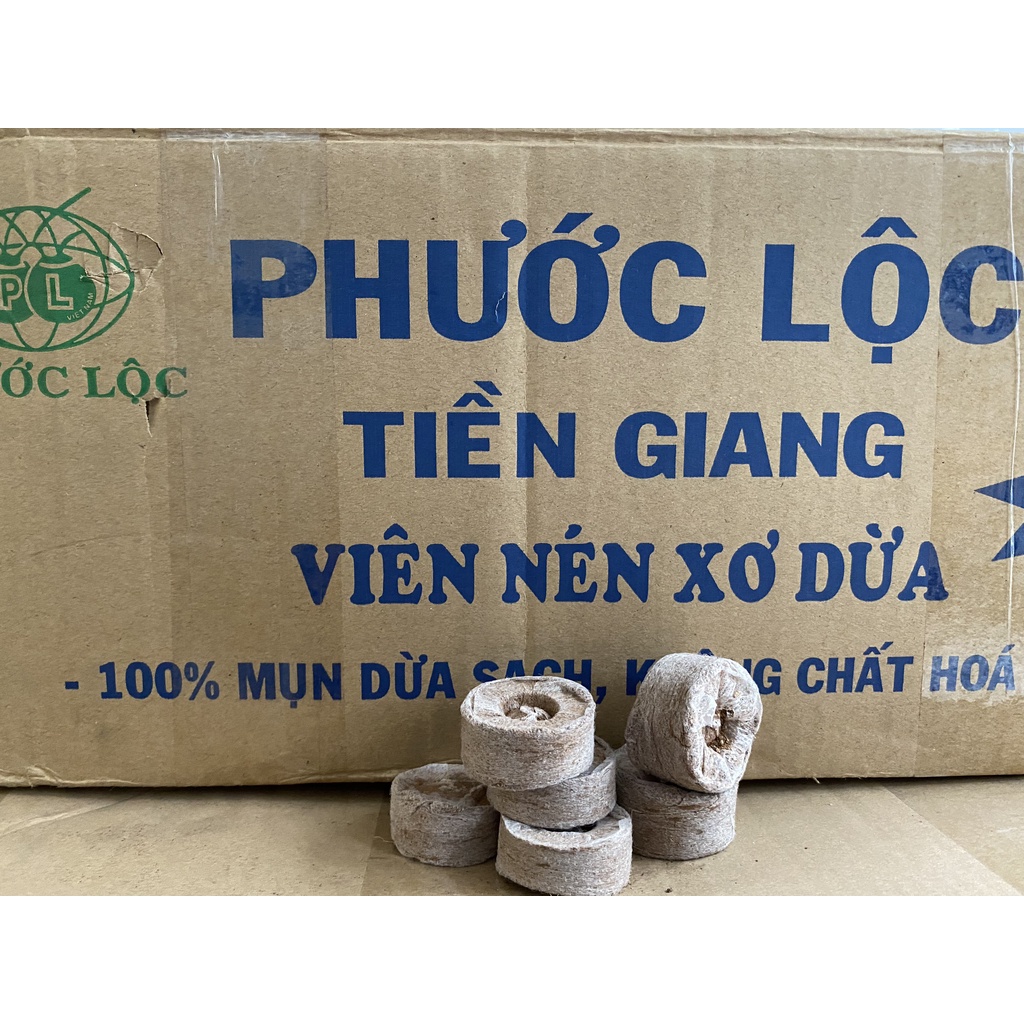 1000 Viên nén ươm hạt xơ dừa hữu cơ trồng rau, ươm hạt, dâu tây, thủy canh - Phước Lộc