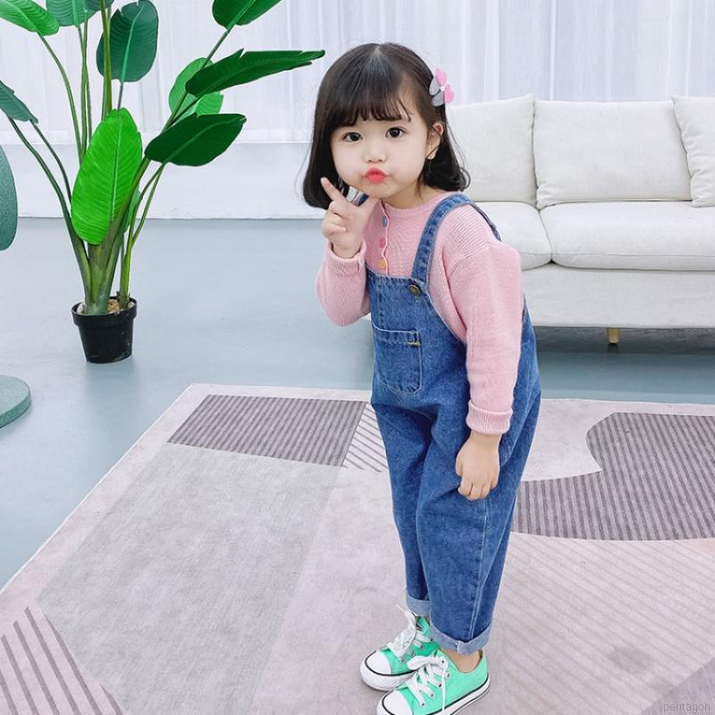 Quần Yếm Denim Cho Bé Gái