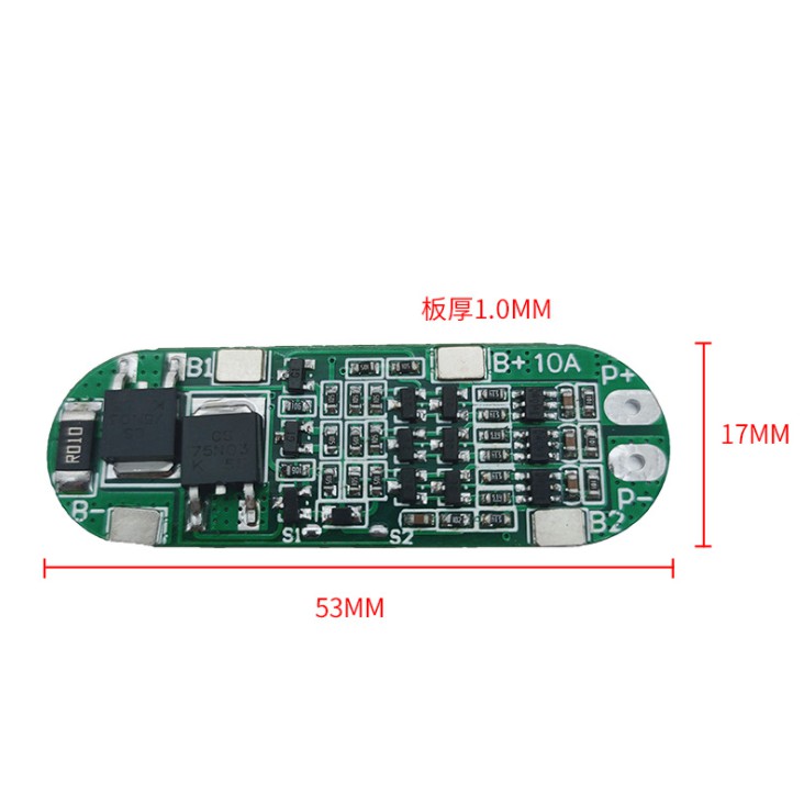 Mạch bảo vệ pin Lithium 3S 10A Li-ion 18650 sạc PCB BMS 12.6V