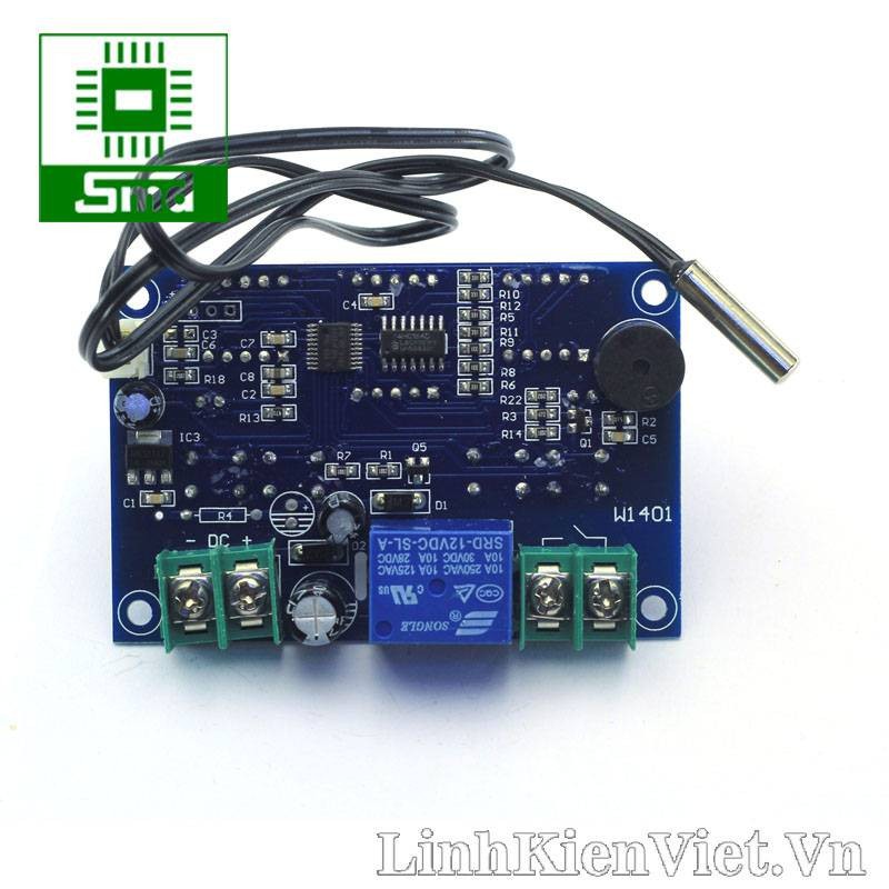 Mạch điều khiển nhiệt độ W1401 12V nhiệt độ led kĩ thuật số Cảm biến nhiệt bật tắt điều khiển quạt, máy ấp trứng sấy