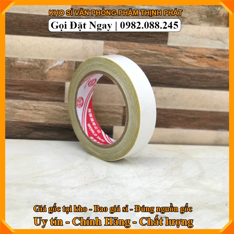 Băng keo 2 mặt - băng dính hai mặt - trắng - bản rộng 2.4cm
