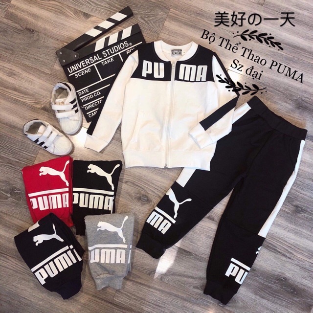Freeship 99k toàn quốc_,Bộ Puma chất thun da cá cho bé
