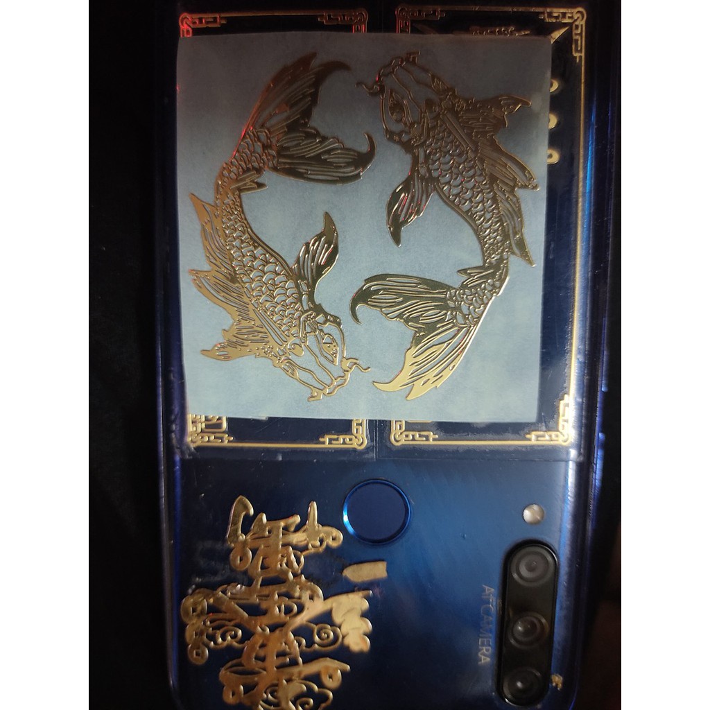 Miếng dán 2 cá chép bằng kim loại