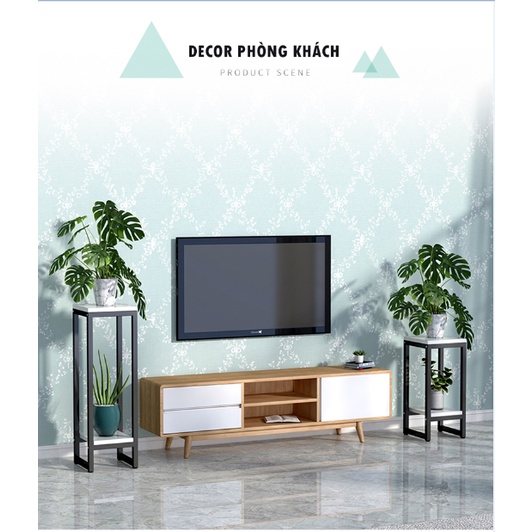 Kệ đặt chậu hoa, cây cảnh kệ để bể cá trang trí hiện đại cỡ lớn khung sắt chống gỉ phòng khách- GM48