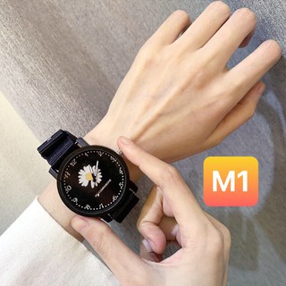 Đồng hồ nam nữ Peaceminusone thời trang dây dù hoa cúc cá tính DH105