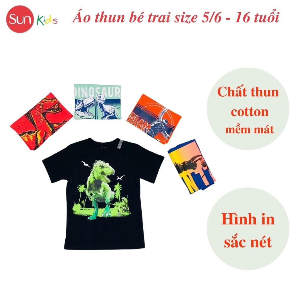 Áo thun bé trai xuất xịn, áo phông cho bé trai, chất cotton, size 5,6-16 tuổi,  - SUNKIDS