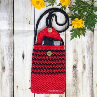 Túi đeo chéo đựng điện thoại len sợi handmade