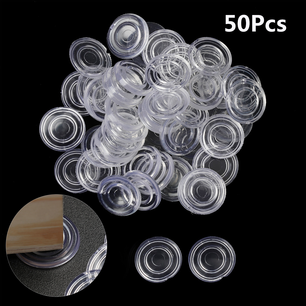 Bộ 50 miếng đệm cao su dày tròn trong suốt chống trượt chống ồn dành cho bảo vệ chân bàn ghế