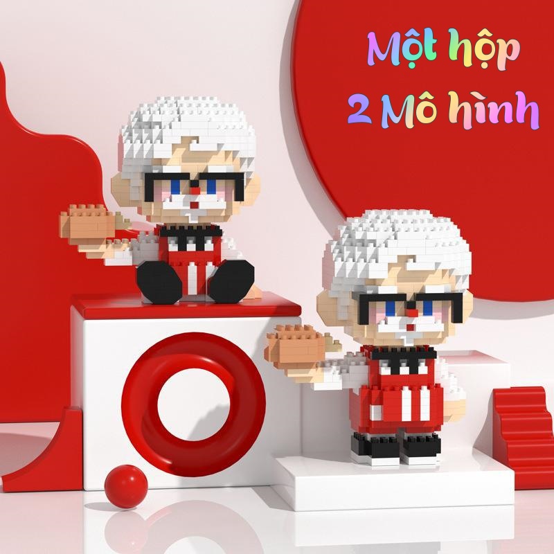 Mô hình KFC Combo 2in1 Hapi Toys - Đồ chơi lắp ráp ông già bán gà rán KFC đồ chơi lắp ráp decor