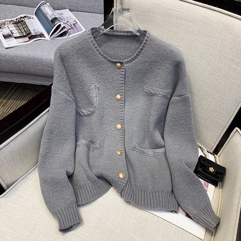 Áo Khoác Dệt Kim Tay Dài Màu Sắc Ngọt Ngào Phong Cách Hàn Quốc Cho Nữ