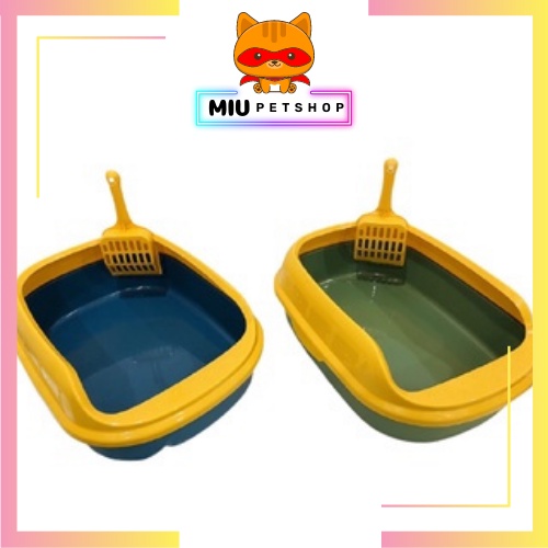 Nhà vệ sinh cho mèo thành cao 20cm hạn chế văng cát, Nhà vệ sinh cho mèo kèm xẻng