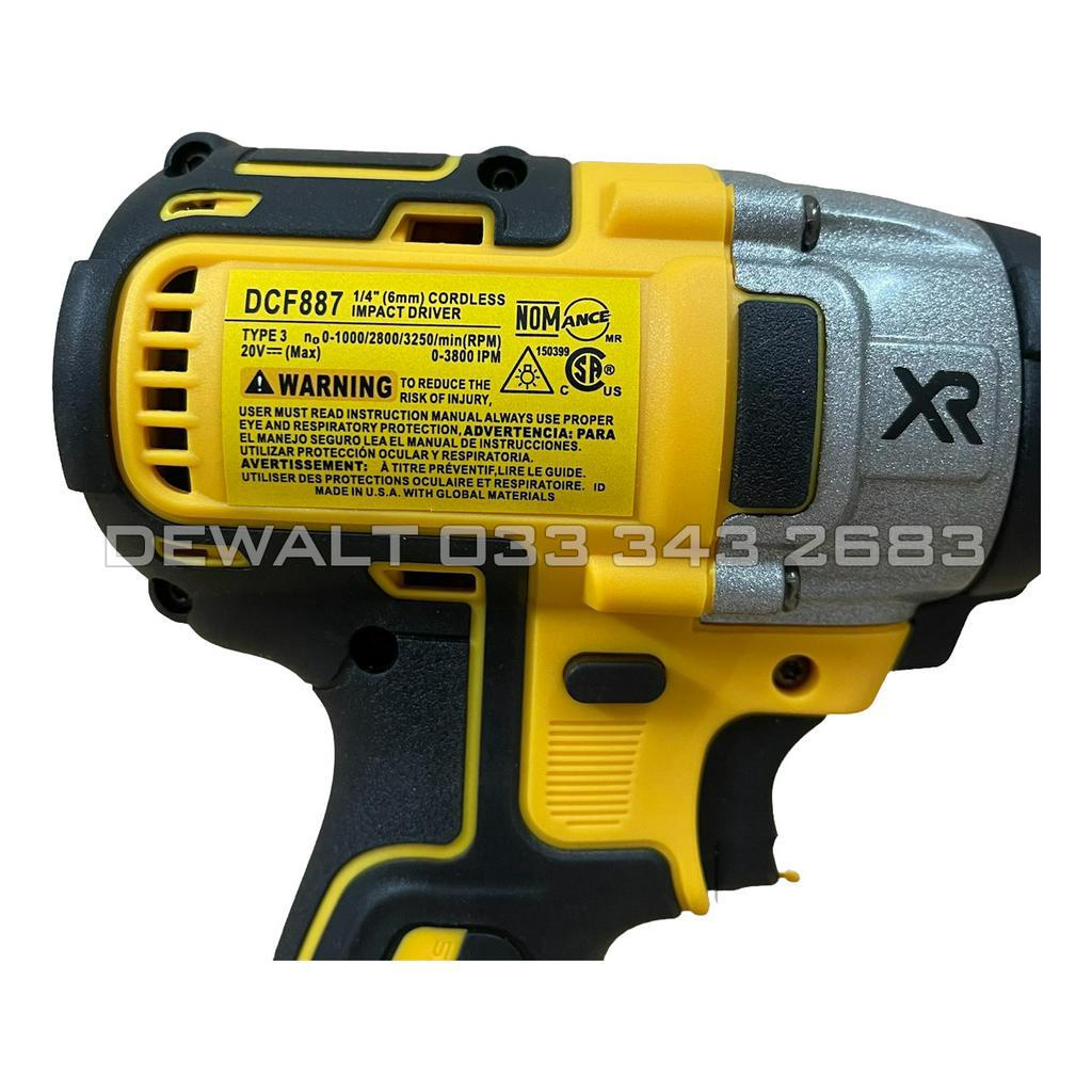 Máy chuyên vít pin DeWalt DCF887 Lực siết 650NM Không chổi than có thể dùng khoan tường HÀNG CAO CẤP