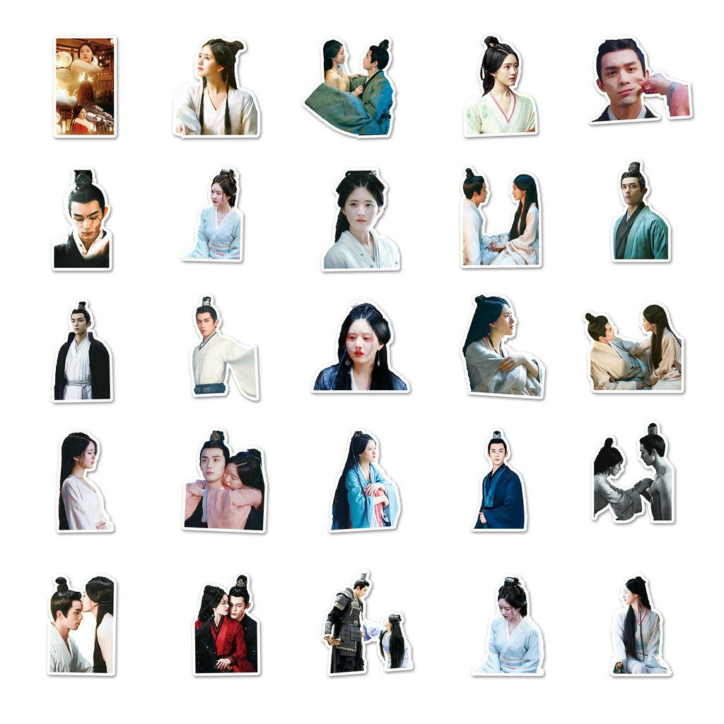 Bộ 50 Miếng Dán Trang Trí Xe Hơi Chống Thấm Nước Họa Tiết Chữ Love Like the Galaxy DIY