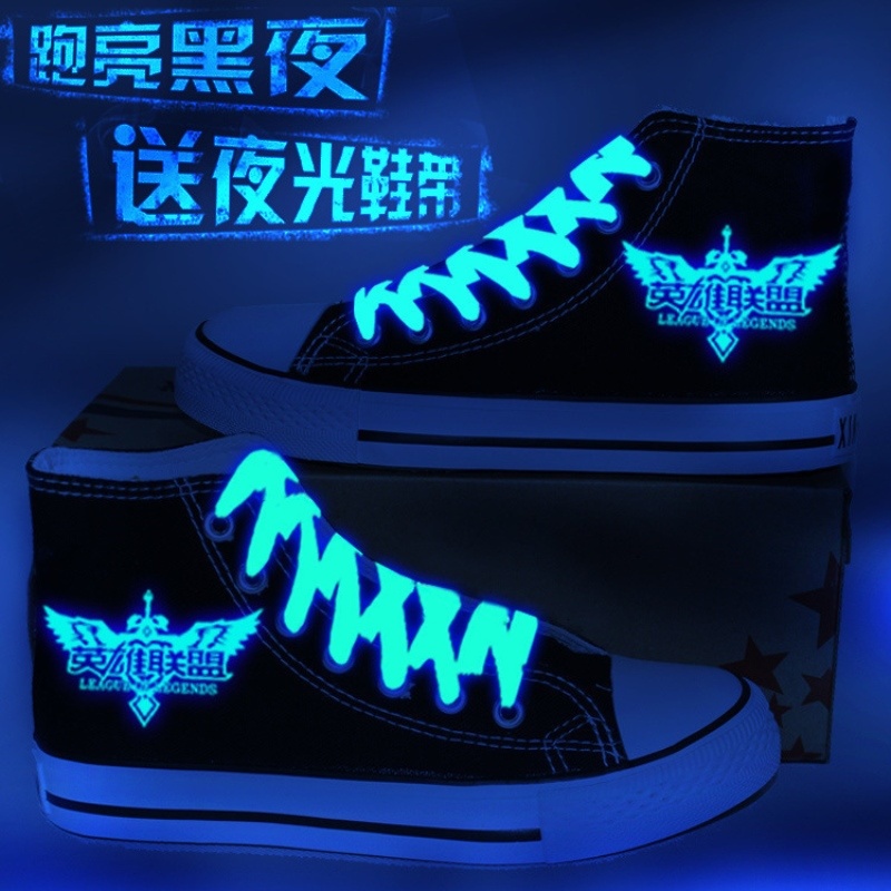 Giày Thể Thao Canvas Cổ Cao In Hình Naruto Dạ Quang Phong Cách Hàn Quốc Cho Nam Và Nữ