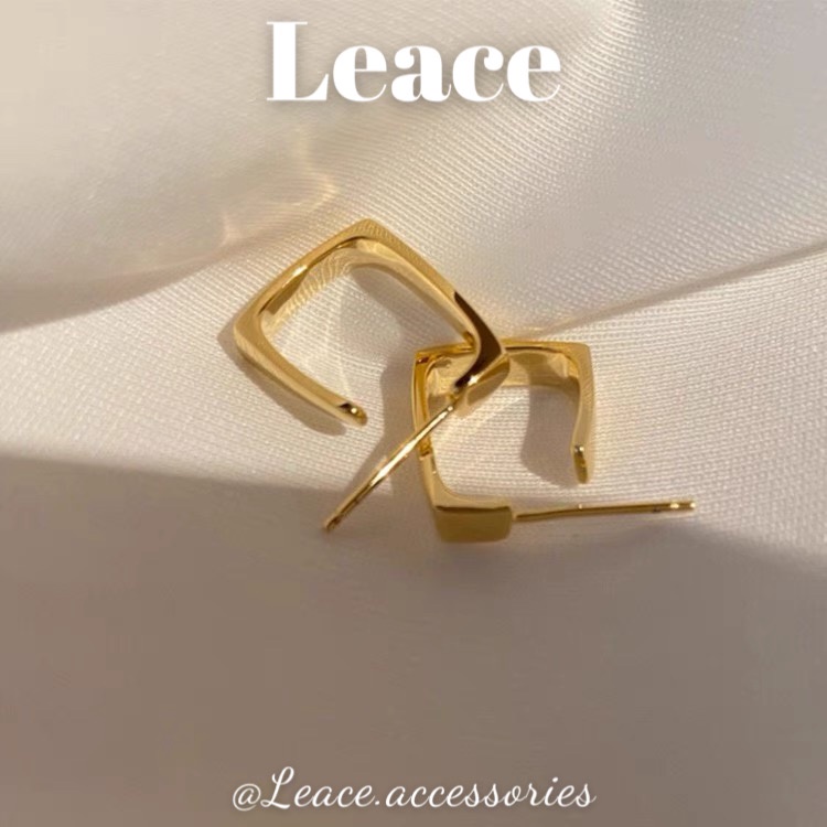 Bông tai khuyên tai thiết kế vuông đơn giản phong cách Hàn Quốc ER031 Leace.accessories