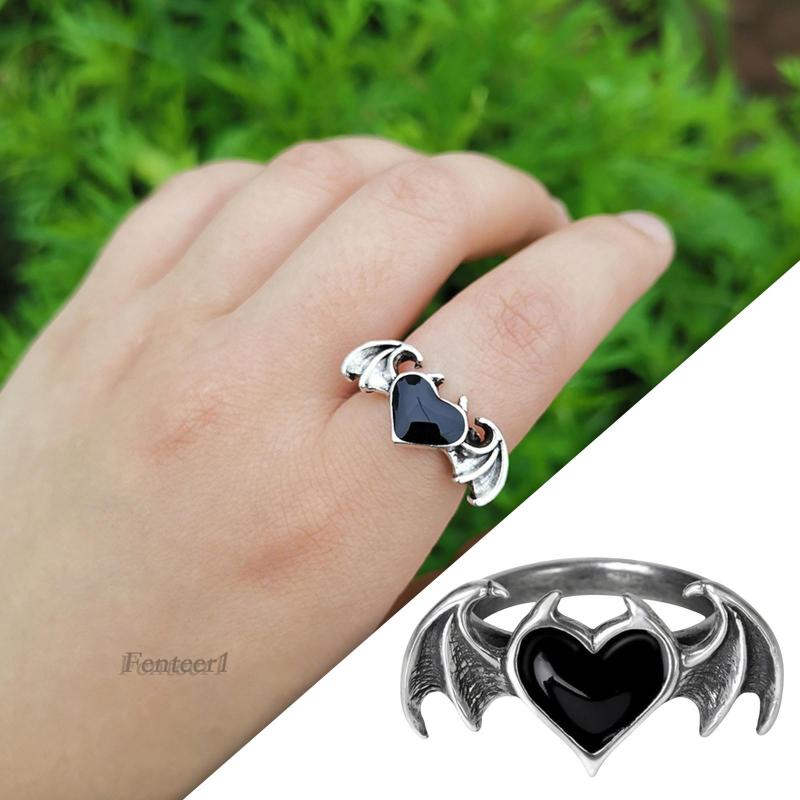 Nhẫn Hình Cánh Dơi Trái Tim Thời Trang Làm Quà Tặng Giáng Sinh