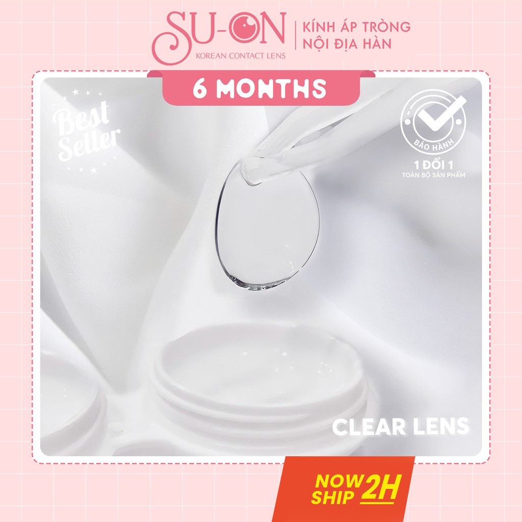 Lens cận trong suốt CLEAR không màu, kính áp tròng Hàn Quốc chính hãng 14,2mm chống tia UV cho mắt nhạy cảm