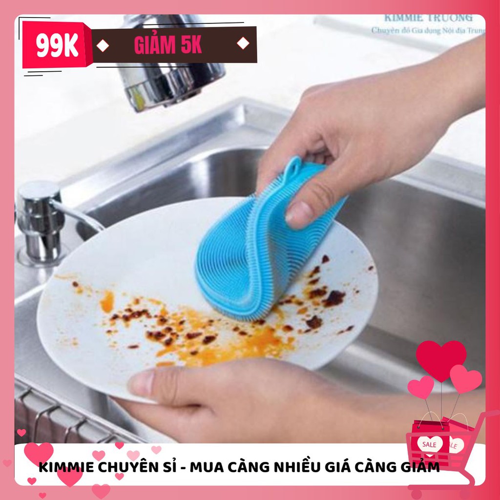 [MUA NHIỀU GIẢM GIÁ] [MÃ GIẢM KIMFAM5] Miếng Rửa Chén Bát Silicon Siêu Sạch