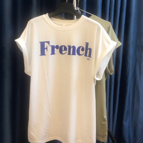 Áo phông nữ, áo thun nữ tay ngắn dáng rộng in chữ French phong cách Hàn Quốc