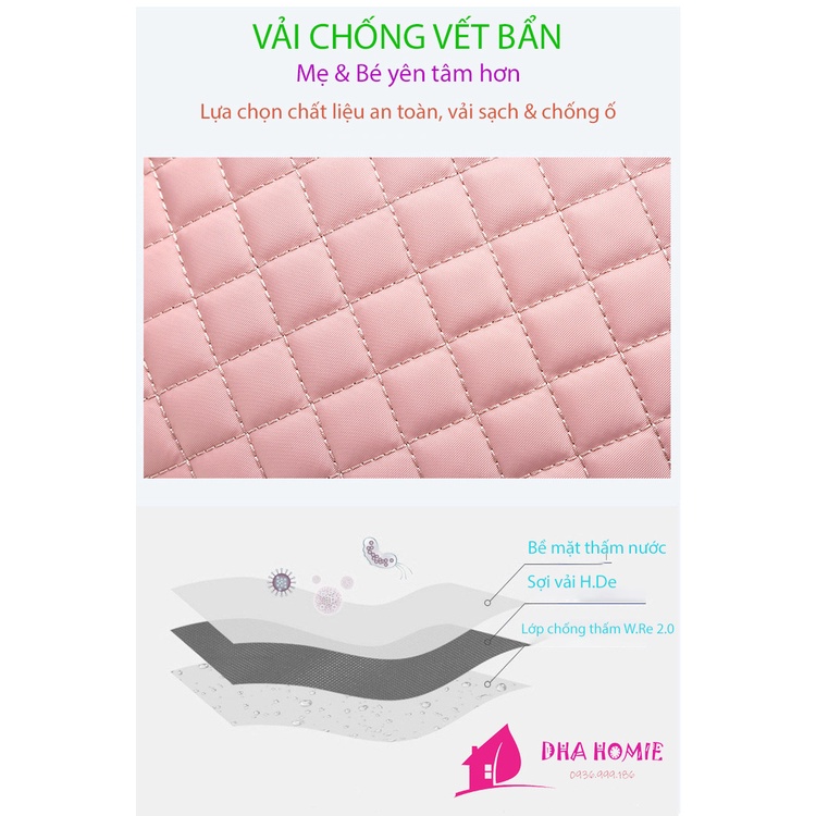 BALO ĐỰNG BỈM SỮA CHO MẸ VÀ BÉ THỜI TRANG 10 NGĂN CHỨA CHỐNG THẤM NƯỚC - DHA HOMIE
