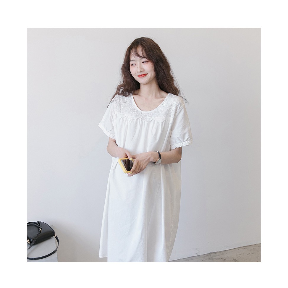 Váy Bầu Đầm Bầu Xinh Trắng A1714