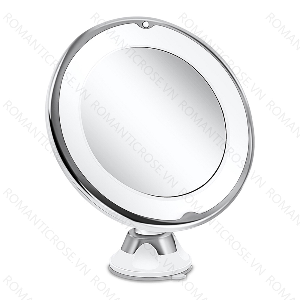 Gương trang điểm phóng đại x10 có đèn LED hình tròn chuyên dụng cho làm đẹp