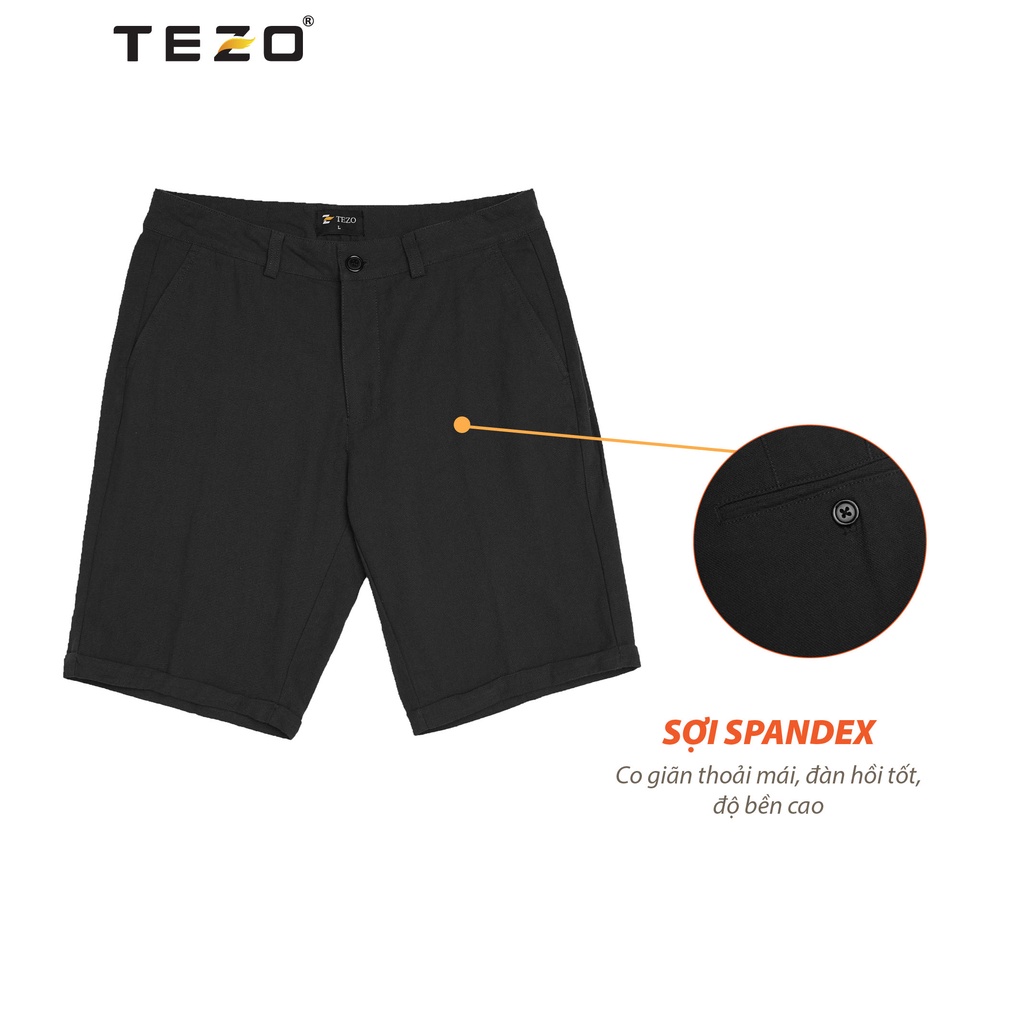 Quần short nam Tezo chất đũi dáng thể thao 2202QNDB01